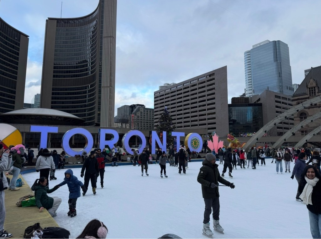 Toronto Nathan Phillips Square skating rink Canada city life