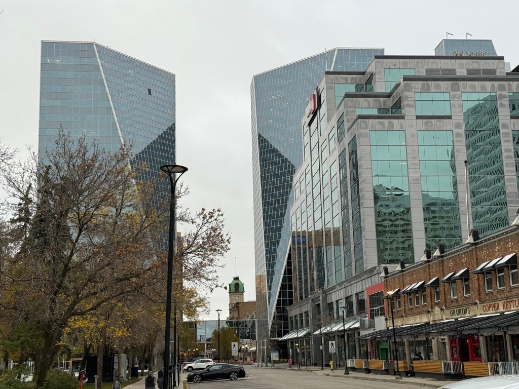 Downtown Regina Saskatchewan skyline with modern office buildings